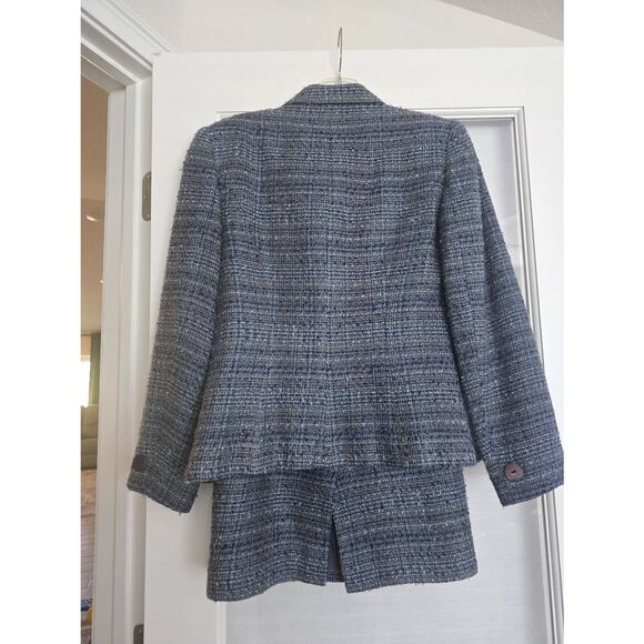 Women's Vintage E.R. Gerard for Renlyn Tweed Double Breasted Skirt Suit Set Blue - Picture 3 of 10